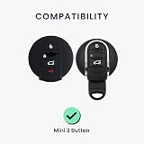 kwmobile Silicone Key Fob Cover for Mini 3 Button Smart Key - Red view 6