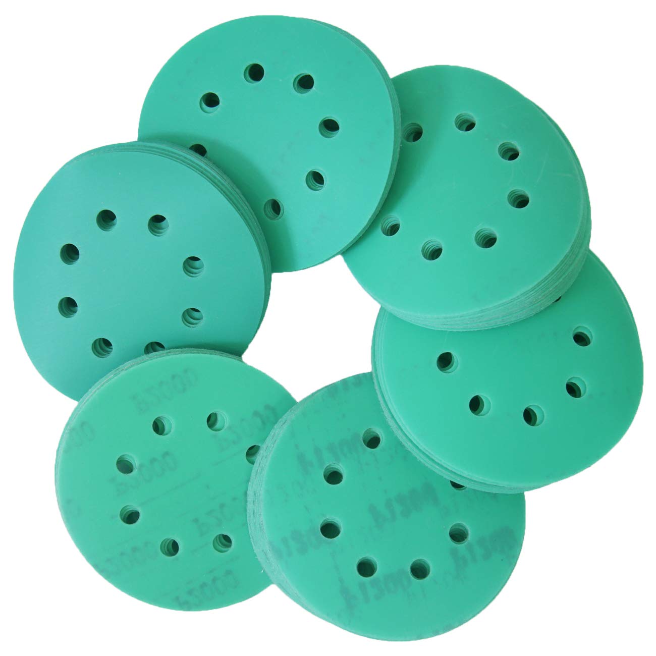 COSPOF 5 Inch 125mm 8 Holes Hook and Loop Sanding Discs,120 Pcs 400/600/800/1000/1200/2000 Fine Grits Assortment, Sandfilm Replaces Sandpaper to Better Match Orbital Sanders for Paint,Wood and Metal.
