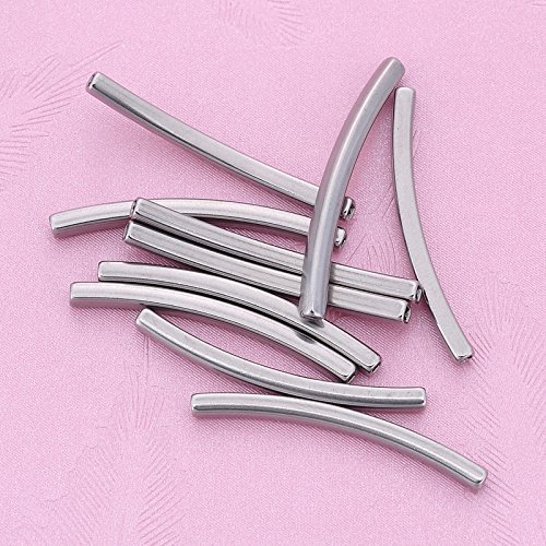 Stainless Steel 40x3.5mm 10PCs Bending Hollow Tube Connectors DIY Conectors Accessories For Handmade Jewelry Gifts DIY Findings
