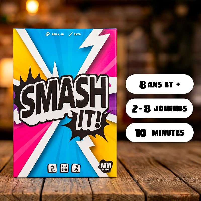 Smash It - Jeu de société Famille et Amis - Jeu de Cartes Rapidité et Ambiance - 2 à 8 Joueurs - 10 Min - Idée Cadeau - Format Voyage
