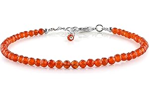 InfinityGemsArt Carnelian Bracelets For Women Natural Gemstone Full Micro Beads Dainty Jewelry, Birthstone, Chakra Energy Hea