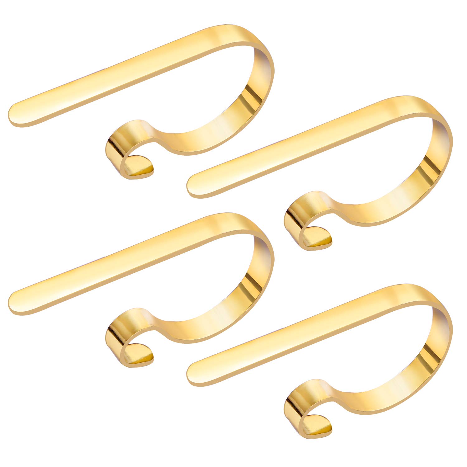 URATOT 4 Pieces Christmas Stocking Holder Hooks Metal Hooks Christmas Stocking Clips Stocking Hanger Hooks, Gold
