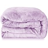 Coseybed Lavender Flannel Fleece Blanket Throw Size - Purple Lilac Blanket Throw for Teen Girls Women College Dorm Couch Sofa Bed 50x60 inches