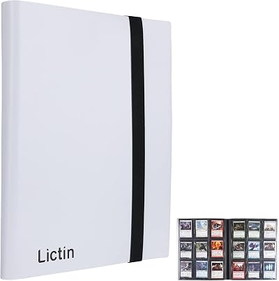 Lictin Trading Cards Album 396 Pocket 22 Pages Card Binder 18 Pockets/Page