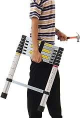 Multibao 2.6m Telescopic Ladder 9 Rungs 150kg Aluminium Extension view 4