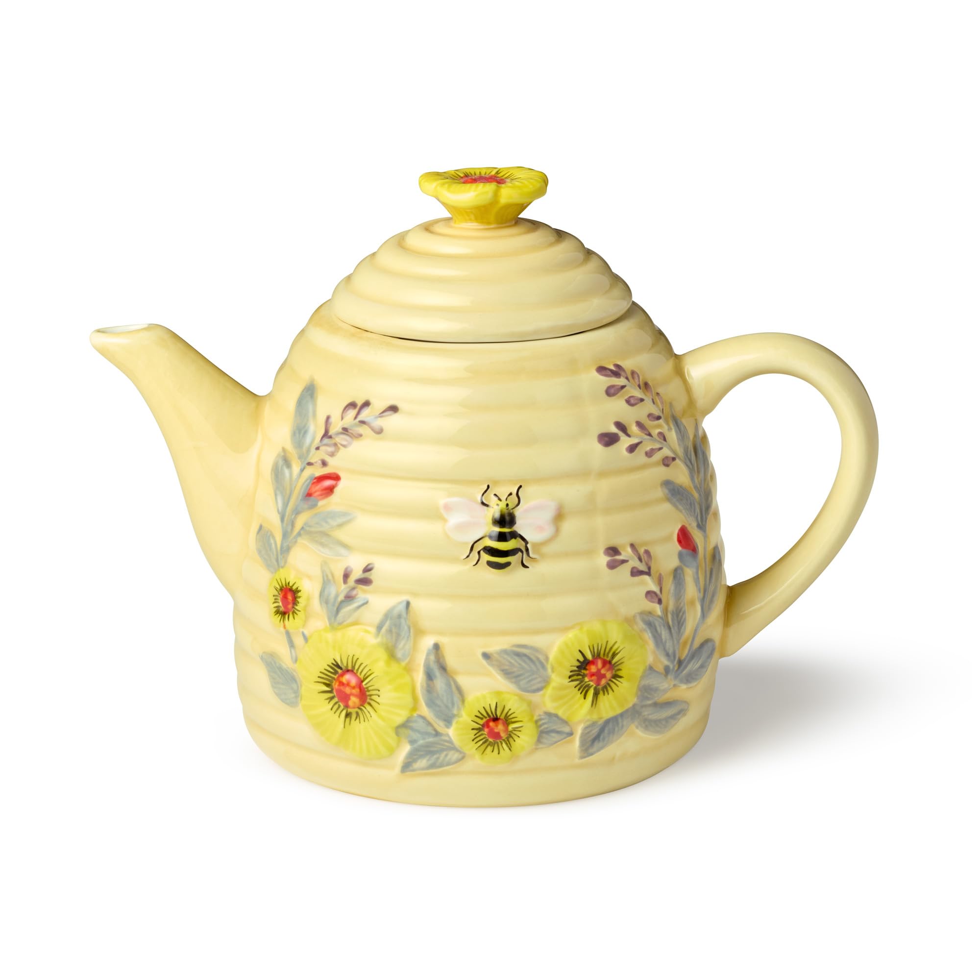 Bee Sweet 32 oz. 3-D Beehive Teapot Ceramic,Multi Colored