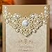 Gold Fortune Paper Laser Cut Wedding Baby Shower Invitation Cards with Flower Hollow Favors Invitation Cardstock for Engagement Birthday Graduation (YC072 Brown)