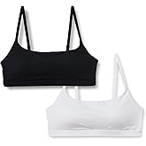 Amazon Essentials Women's Cotton Jersey Adjustable Scoop Bralette, Pack of 2