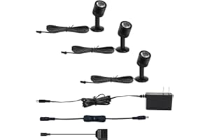 TAYSING LED Mini Indoor Spotlight – Accent Lighting for Display Shelves, Paintings, Plants, Jewelry, Showcase, Under Cabinet – Adjustable Indoor Spot Light(Soft White 3 Pack)