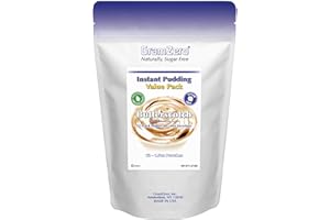 GramZero Butterscotch Sugar Free Pudding Mix 12-Pack, Great For Nutrition Club Meal Replacement Shakes, Low Calorie Dessert, Stevia Sweetened