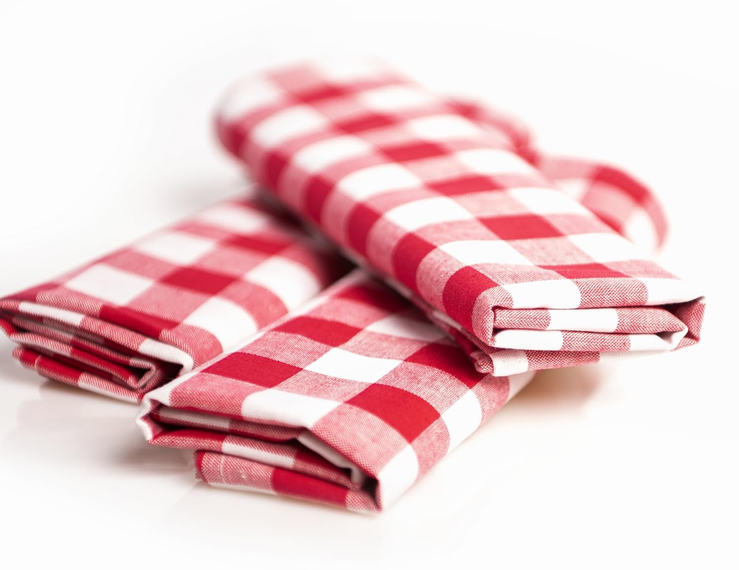 TextilDepot24 Country House Napkins 20 mm Checked Red / White Checked Farmer Check 100% Cotton (50 x 50 cm Pack of 12)