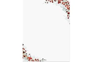 CANOPY STREET Pine And Berry Holiday Letterhead / 50 Sheets 8.5" x 11" Watercolor Winter Design/Bold And Modern Christmas Paper