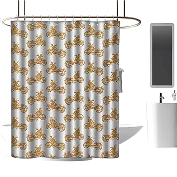 Amazon Com Timbeve Shower Curtain Motorcycle Sketch Art Style