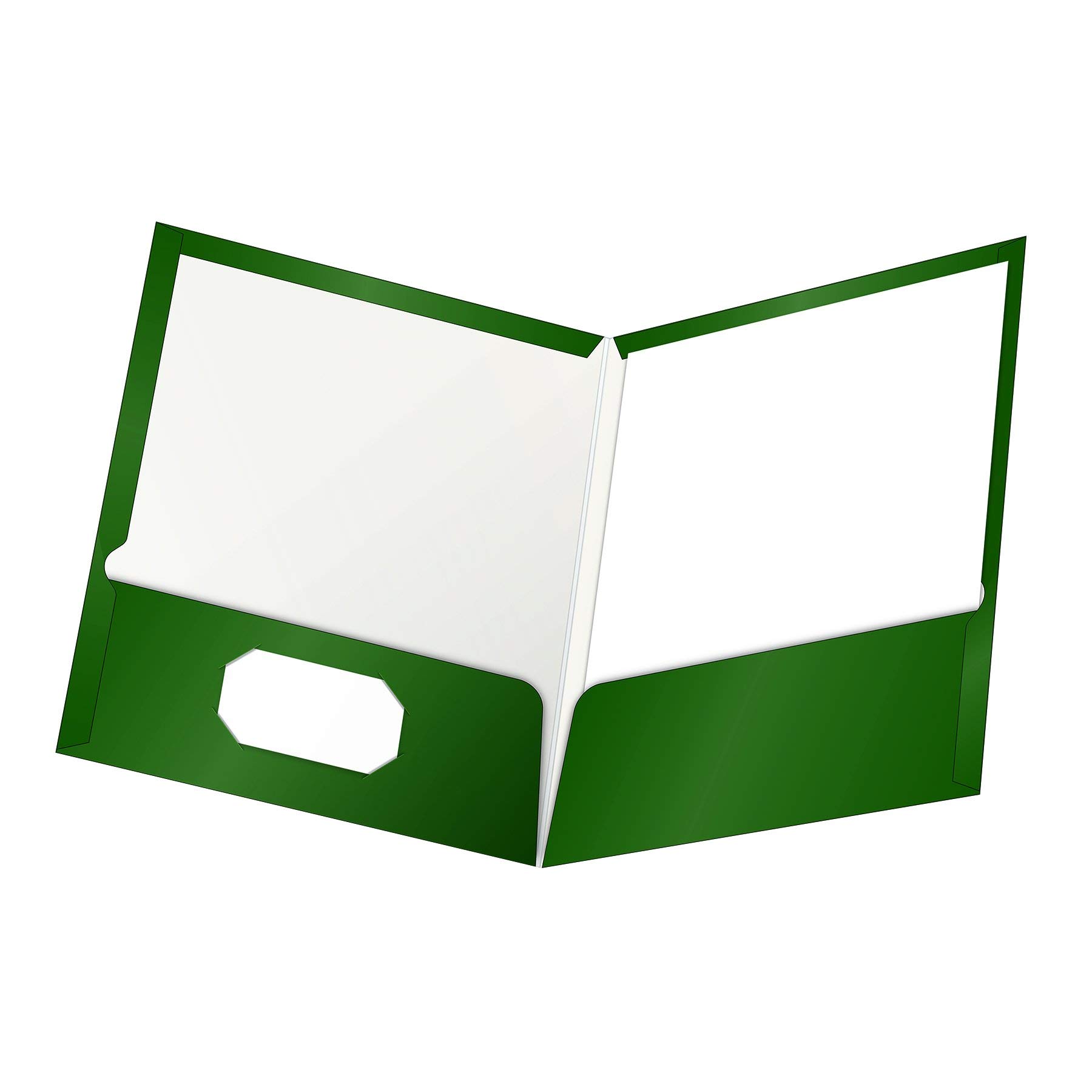 Oxford Laminated Twin-Pocket Folders, Letter Size, Green, Holds 100 Sheets, Box of 25 (51717)