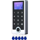 Fingerprint Door Access Control Keypad, Stainless Steel IP68 Waterproof LCD Display, Wiegand 26 Input/Output, RFID Card &amp; PIN Code Entry, Doorbell Button
