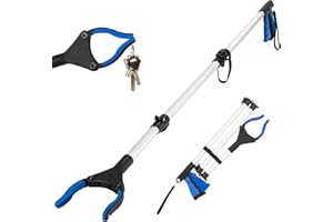 VAWINPULO Reacher Grabber Tool, 43.5" Foldable Grabber Reacher, Aid Reaching Assist Tool, Trash Picker Upper Grabber, Long Arm Extender for Elderly (Blue)