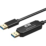 Data Transfer Cable, ICZI USB Easy Transfer Cable (5ft/1.5m), Smart KM (Keyboard & Mouse) Link for Windows 10, 8.1, 8, 7, Vista, XP, Mac OS (usb 3.0)