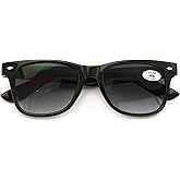 V.W.E. Classic Progressive Bifocal Reading SunGlasses - No Line or Bubble Reader - Clear on Top