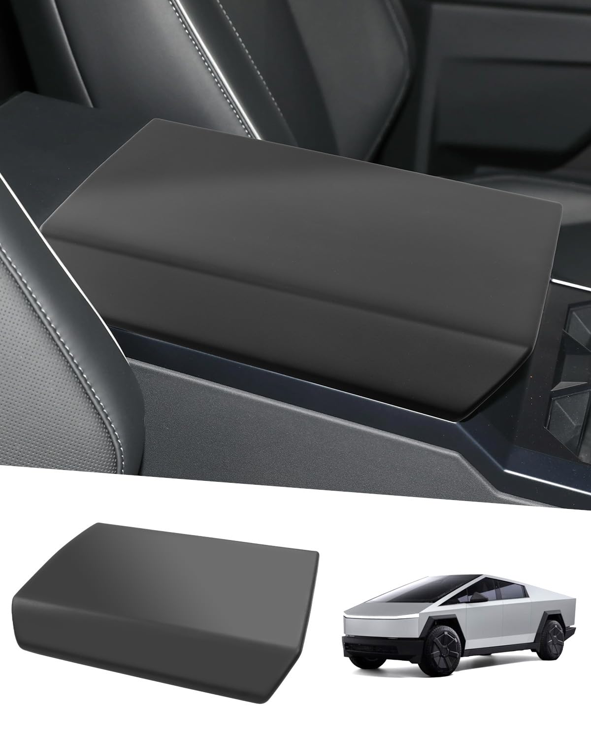 Photo 1 of Uemicip Center Console Armrest Cover for Cybertruck, TPE Armrest Box Protector Center Console Cap fit for 2024 Tesla Cybertruck Accessories