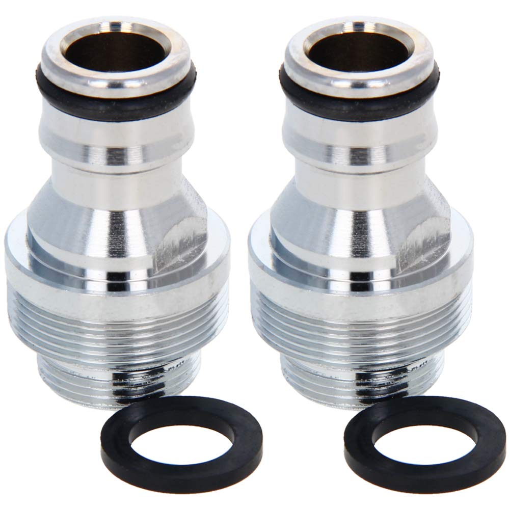 Othmro Brass Garden Hose Quick Connector Nozzle Pipe Adapter 18mm Male Threaded 2pcs