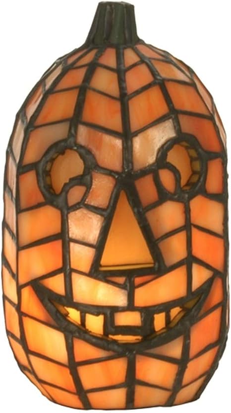 Amazon.com: Jack-O-Lantern Pumpkin Stained Glass Halloween Accent Table