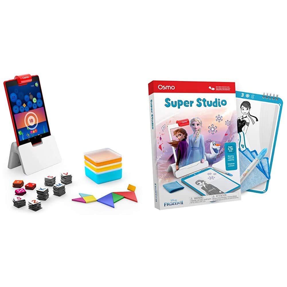 Osmo Plastic Genius Starter Kit for Fire Tablet Ages 6-10 & Plastic Super Studio Disney Frozen 2 Learn to Draw Ages 5-11
