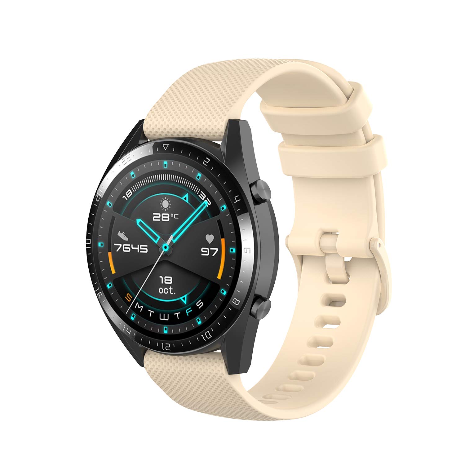 Wownadu 22mm Watch Strap Compatible for Garmin Forerunner 255/265, Venu 3, Vivoactive 4 Strap,Compatible for Fossil Gen 5/6 44mm Band Sports Silicone Replacement Navy blue