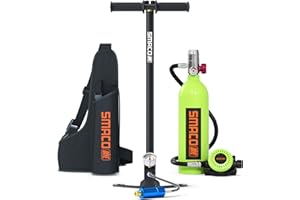SMACO Mini Scuba Tank 1L Small Diving Tank up to 20 Minutes Dive Time Portable Lung Air Tank Diving Oxygen Cylinder Kit for Underwater Exploration Emergency Rescue Pony Bottle S400