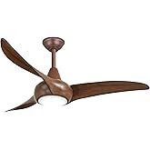 Minka-Aire F845-DK Light Wave 44" Ceiling Fan with LED Light and Remote Control in Distressed Koa Finish