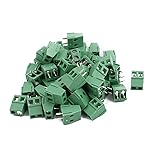 uxcell 50Pcs KF128 AC300V 10A 2P 5mm Pitch Screw