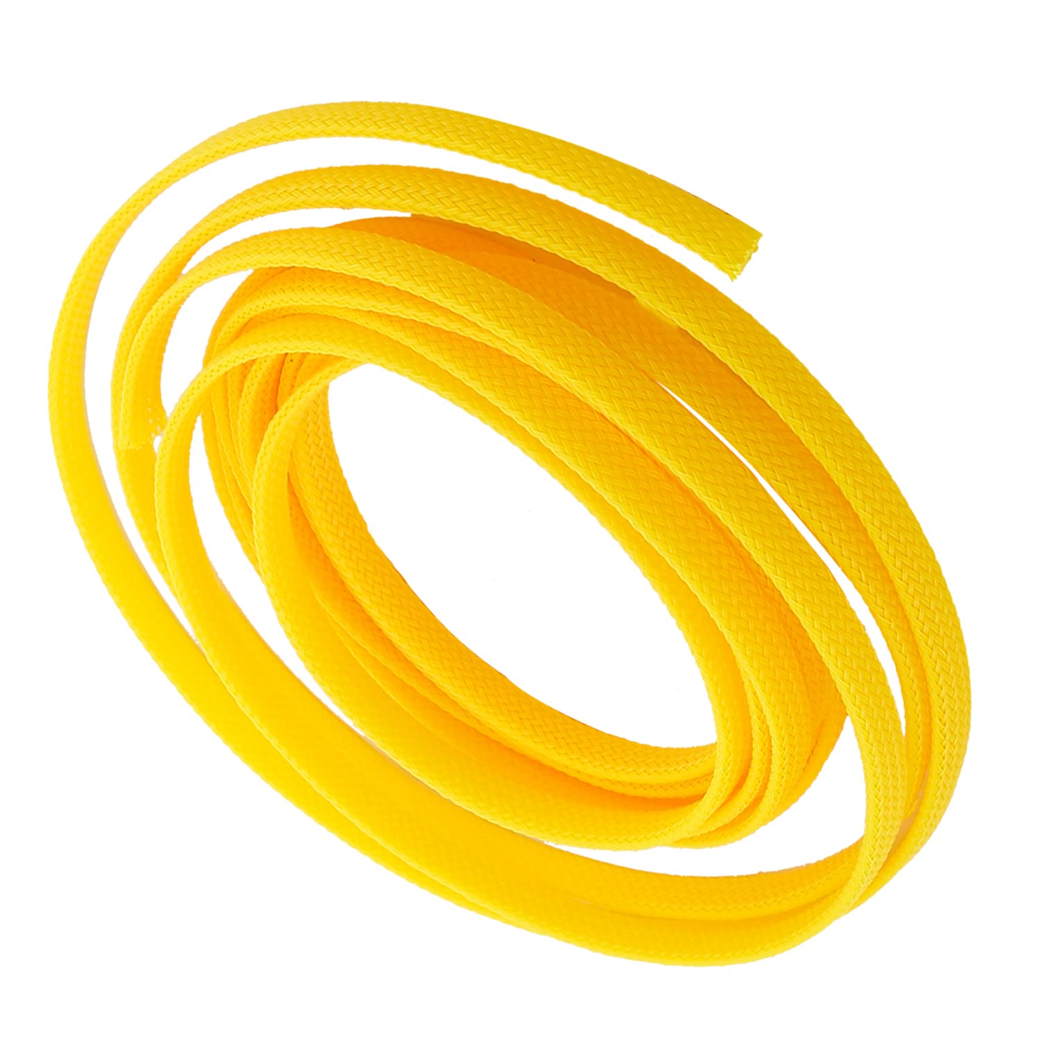 Othmro 9.8FT PET Flexible Expandable Braided Cable Sleeve, 6mm Width Wire Loom Sleeving and Organizer, Protect for TV, Audio, PC Cords from Pets Chewing Yellow 1pcs