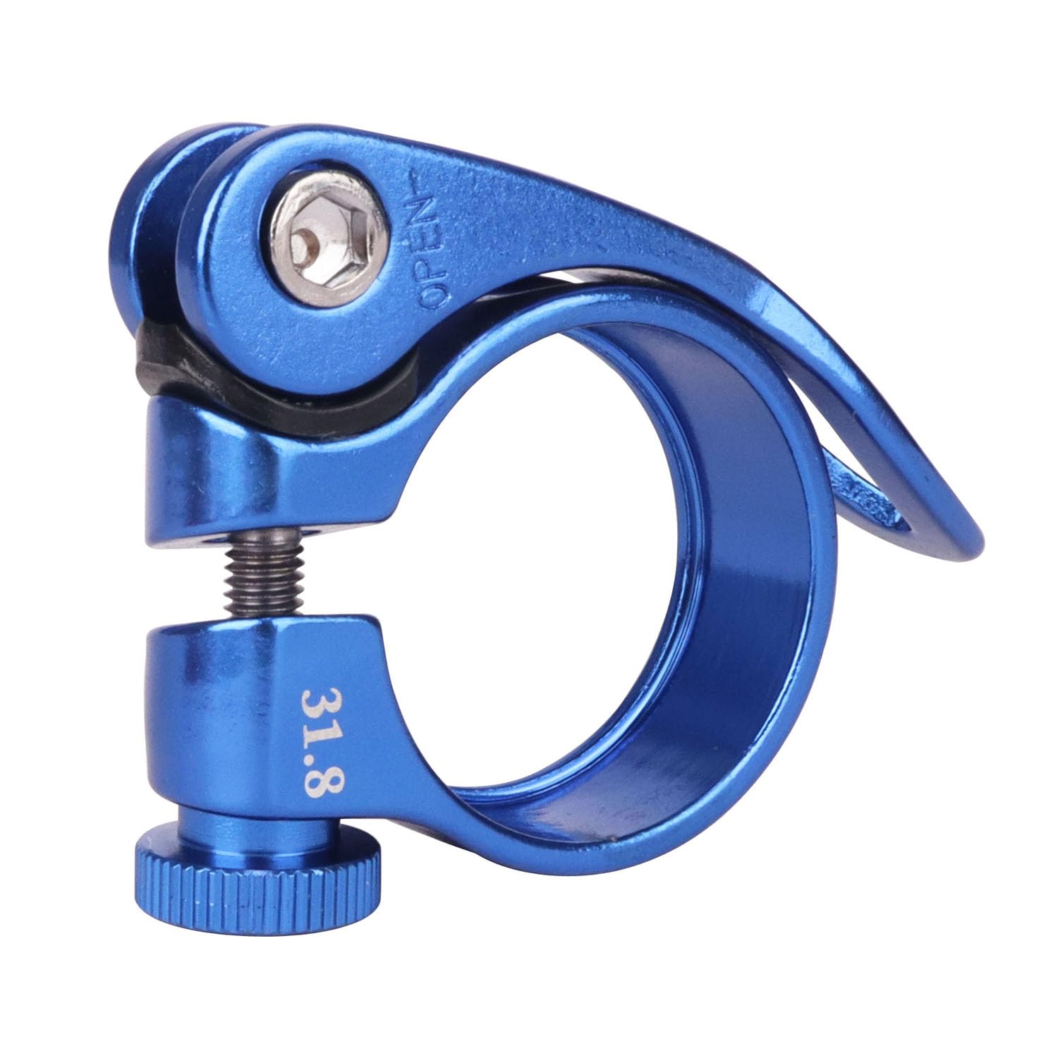 Photo 1 of YANRUHFL Bike Bicycle Quick Release SeatPost Clamp 34.9mm 31.8mm MTB Bike Road Bike Casual Bike Seatpost Clamp (Blue, 31.8mm)