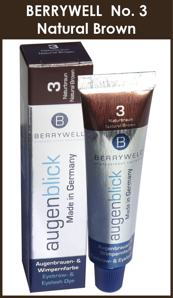 Berrywell Tint 3 Natural Brown Eyelash Lash Eyebrow Brow Tinting Colour Dye Eyes 4011669002201