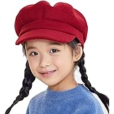 Kids Boys Girls Winter 8 Panels Newsboy Caps Wool Flat Beret Cabbie Hat for Toddler Baby,2 to 7 Years