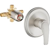 Wall Mount Rough-In Valve Shower Valves Shower Faucet Bathroom Trim Kit Single Handle Tub Shower Valve Mixer Brushed Nickel