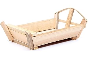 HOLYART Nativity Accessory, Cradle in Wood for Baby Jesus 10x22x13cm