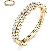 GAGABODY Daith Jewelry Conch Piercing Jewelry 16G Hoop 316L Surgical Steel 8mm 10mm Hinged Nose Rings Clicker Earring for Women Earring Hoop for Lobe CZ/Opal