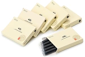 LANXIVI Jinhao Fountain Pen Black Ink Cartridge International Standard 2.6mm Bore Diameter Ink Refill Set of 30 PCS
