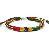 YOTHIWAD FLag Bracelet Patriotic Country Code Flag Pride Bracelet Tibetan Wrist Wrap Bracelet for Women, Men, String Thread
