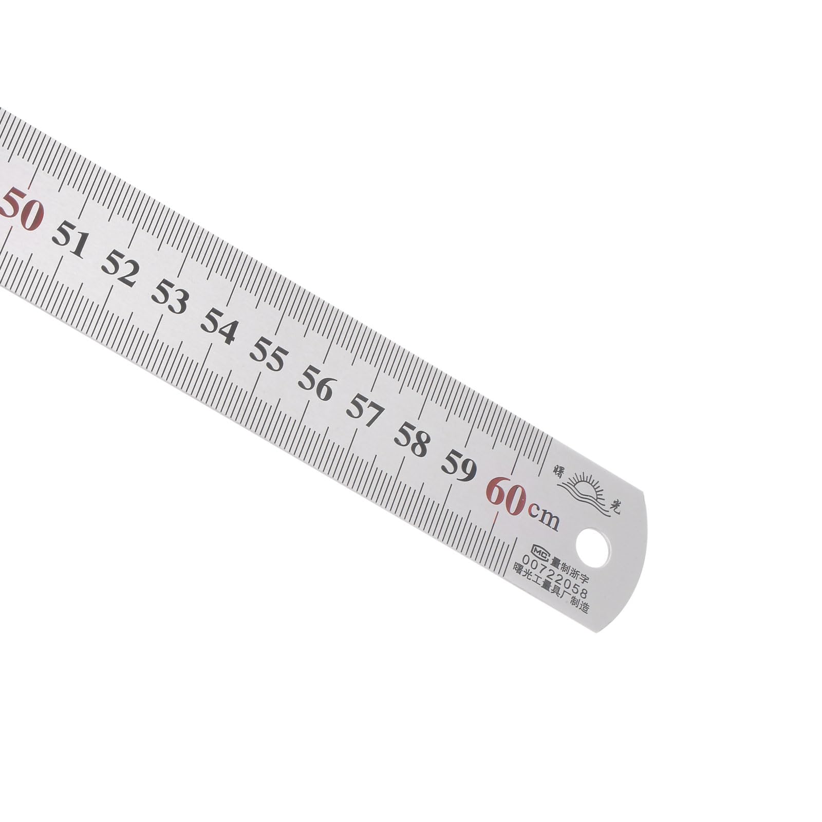 Kozelo Stainless Steel Ruler - [60cm/24 Inch x 1/28 Inch x 1-1/7 Inch] Double Reading Straight Edge Measuring Tools for Architectural Design Use | Silver Tone