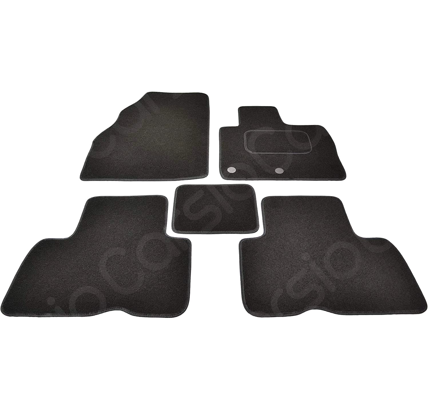 Carsio Carpet Car Mats For Renault Scenic 3 2009 2016 5 Piece Set Tailored Fit Floor Mat Complete Accessory Black Custom Fitted - All Weather, Anti-Slip Backing & Black Trim