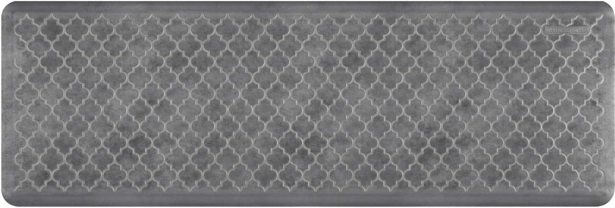 WellnessMats Trellis Collection Anti-Fatigue Floor Mat, Slate, 72 in. x 24 in. x ¾ in. Polyurethane – Ergonomic Support Pad for Home, Kitchen, Garage, Office Standing Desk – Water Resistant, Non-Slip,