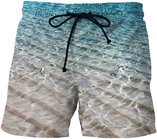 Men's Quick Dry Swim Trunks creative 3D Print Beach Shorts with Mesh Lining (5XL)