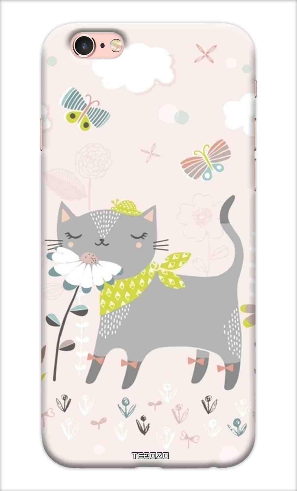 PICWIK® Designer Printed Back Cover/Hard Case for Apple iPhone 6 (Cat Art Design/Animals & Birds) - White