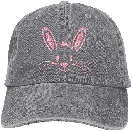QAAAV Pink Bunny Face Easter Washed Cotton Baseball Cap Trucker Hat Classic Dad Hat