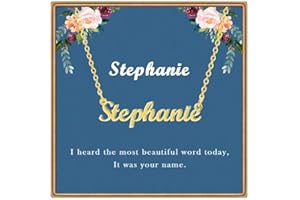 Ldurian Custom Name Necklace Personalized | Name Pendant Necklace Christmas Gifts | 14K Gold Dainty Name Plate Charm Necklaces Birthday Girl Jewelry Gift for Teen Girls