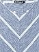 Allegra K Women's Long Sleeves Scoop Neck Striped Chevron Print Top L Blue
