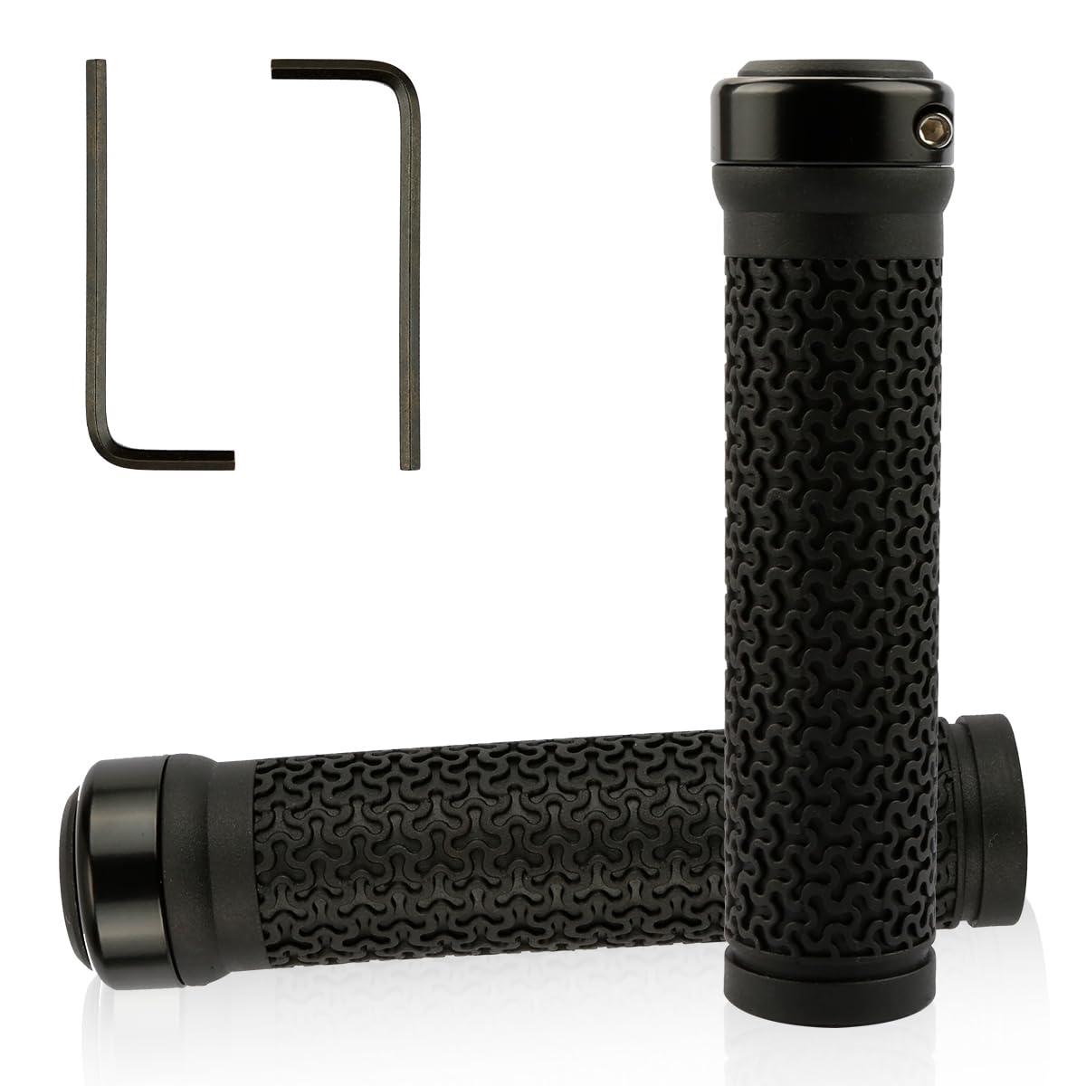 GLADFRESIT Premium Bike Handleb - r Grips,Professional Mountain Bicycle Grips with Soft Anti-Slip Rubber - Single Lock-on Bike Handlebar (2PCS Allen Wrench Included)