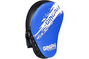 GINGPAI BOXING 1PC PU Leather Boxing Curved Focus Punching Mitts Pad, Kickboxing, Muay Thai, MMA, Karate Boxing Focus Mitts Pad for Men and Women Sparring Gear Pad