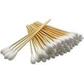 6 Inch Long Large Size Cotton Swabs 100PCS,Bamboo Sticks &amp; Highly Absorbent Tipped Applicators for Pet Care